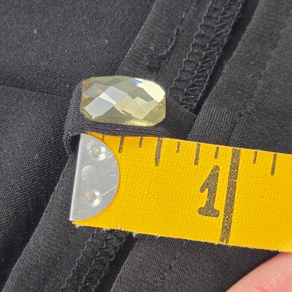 🎄 Michael Kors EUC Embellished sleeves stretchy clear gem top XL black - Picture 10 of 16